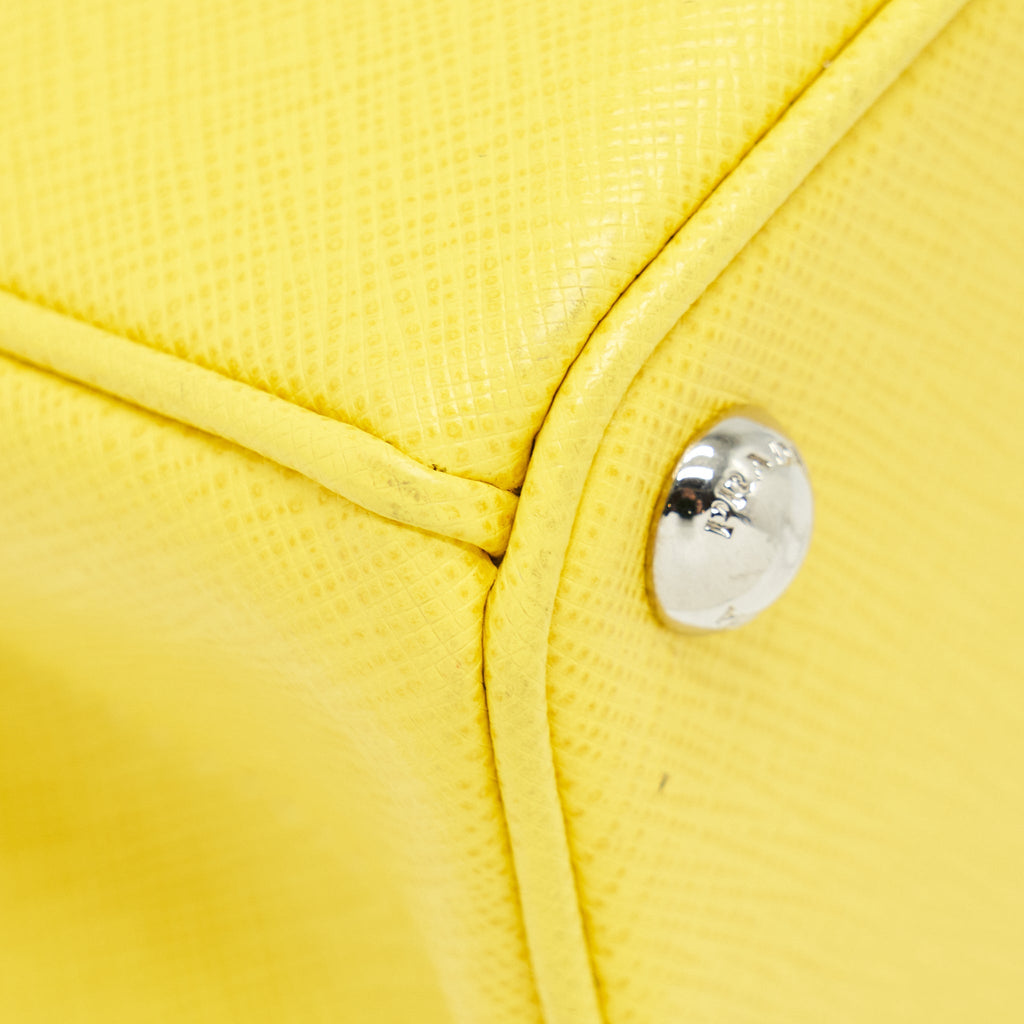 PRADA GALLERIA MINI TOTE SAFFIANO LUX YELLOW SHW