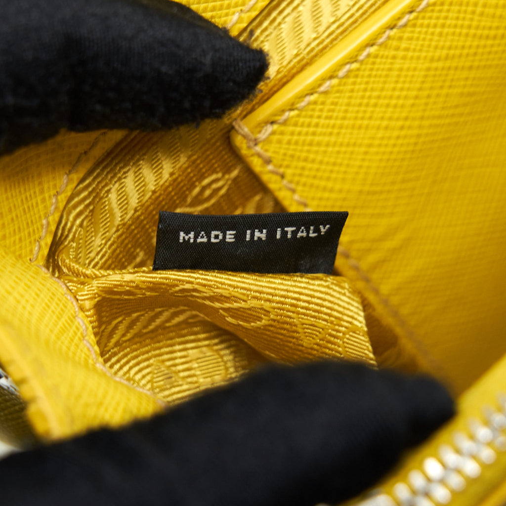 PRADA GALLERIA MINI TOTE SAFFIANO LUX YELLOW SHW
