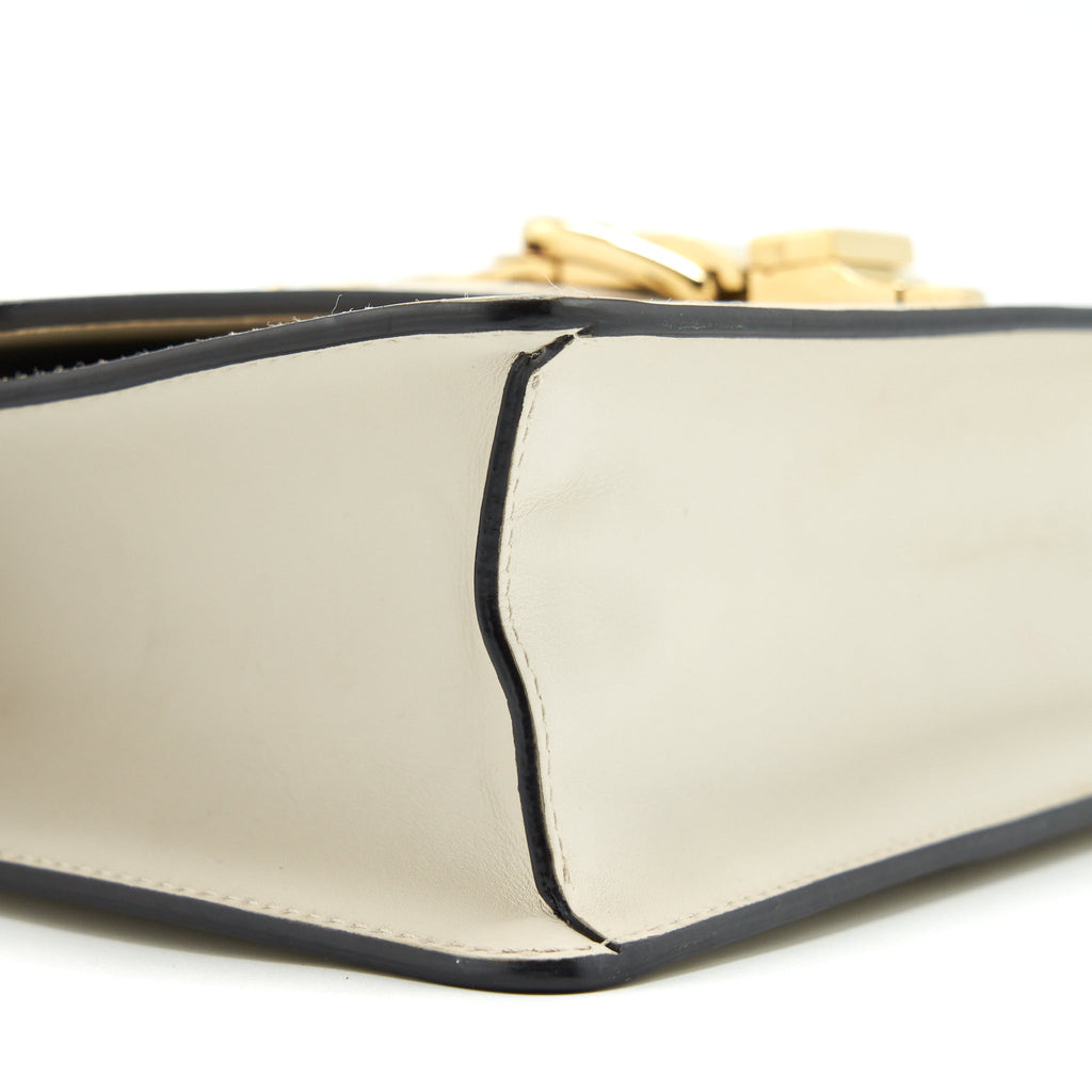 GUCCI SMALL SYLVIE SHOULDER BAG WHITE GHW