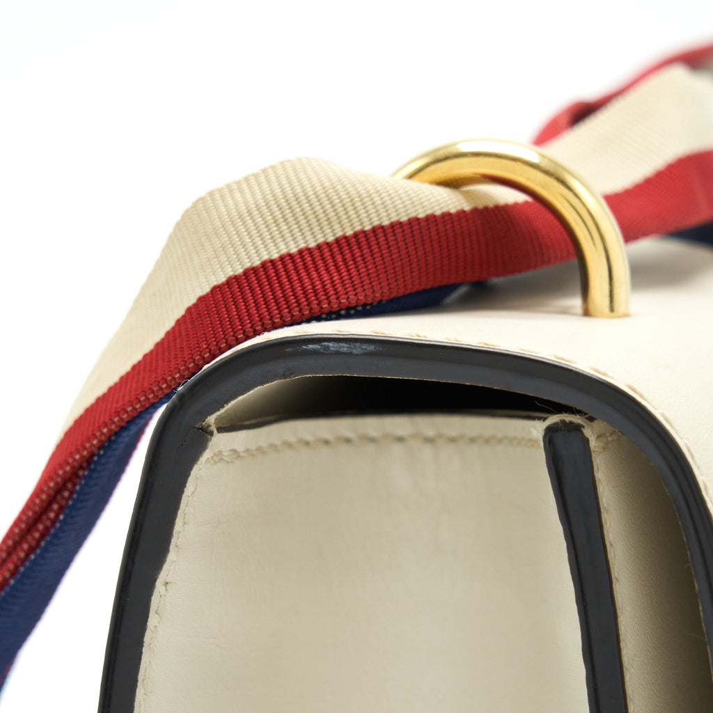 GUCCI SMALL SYLVIE SHOULDER BAG WHITE GHW