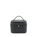 CHANEL TOP HANDLE VANITY CASE CAVIAR BLACK WITH LGHW