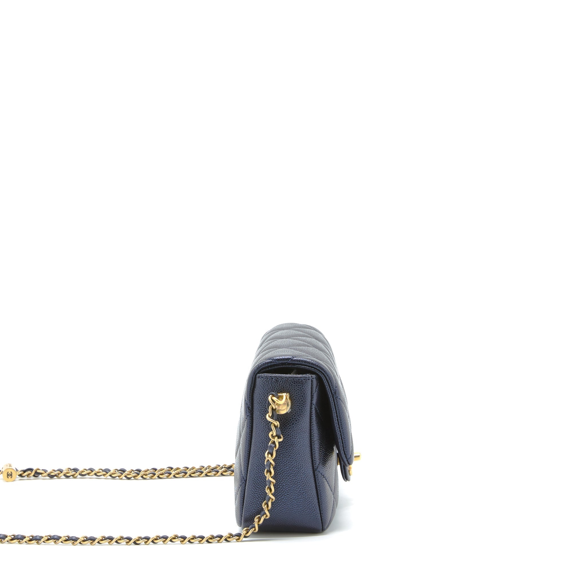 CHANEL 21K MY PERFECT MINI FLAP BAG CAVIAR BLACK GHW