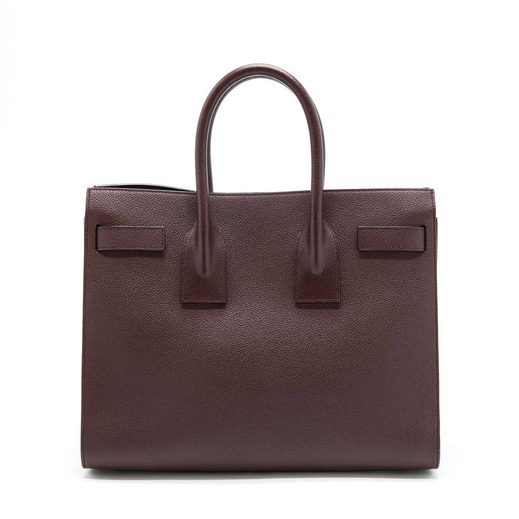 SAINT LAURENT/ YSL SAC DE JOUR CALFSKIN BURGUNDY BLACK HARDWARE