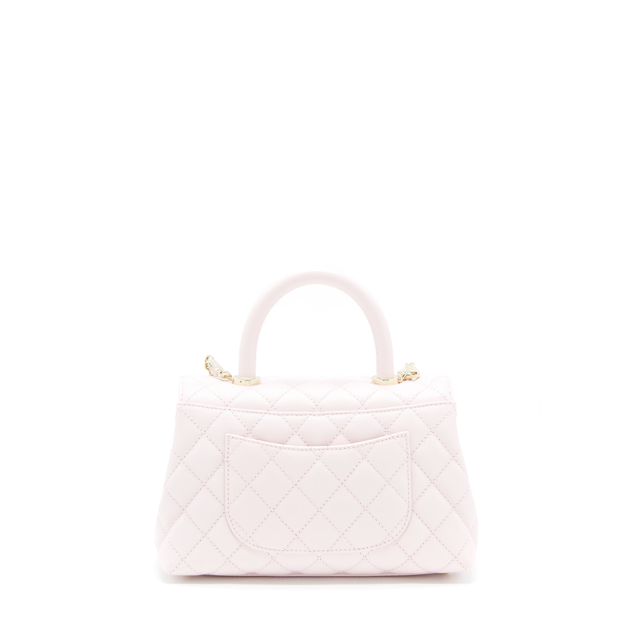 CHANEL SMALL COCO HANDLE CAVIAR LIGHT PINK NG750 LGHW(MICROCHIP)