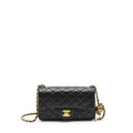CHANEL 22S PEARL CRUSH MINI RECTANGULAR FLAP BAG LAMBSKIN BLACK GHW (MICROCHIP)