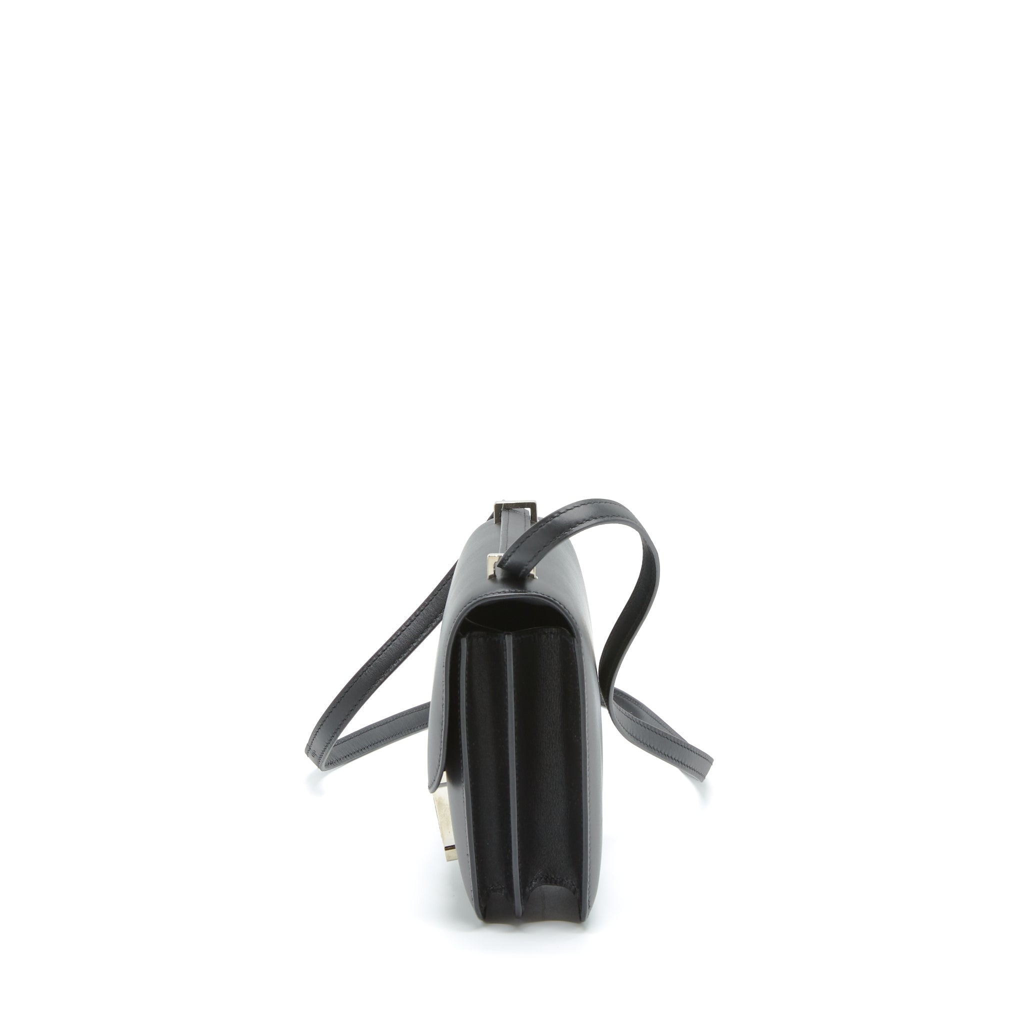 HERMES MINI CONSTANCE MONSIEUR BLACK WITH LIZARD BUCKLE SHW
