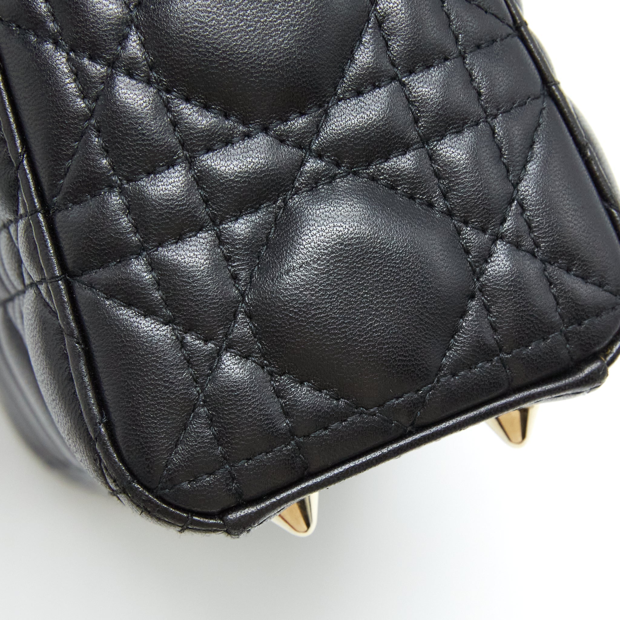 DIOR SMALL LADY DIOR LAMBSKIN BLACK LGHW