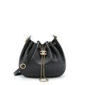 CHANEL CHEVRON BUCKET BAG GRAINED CALFSKIN BLACK GHW