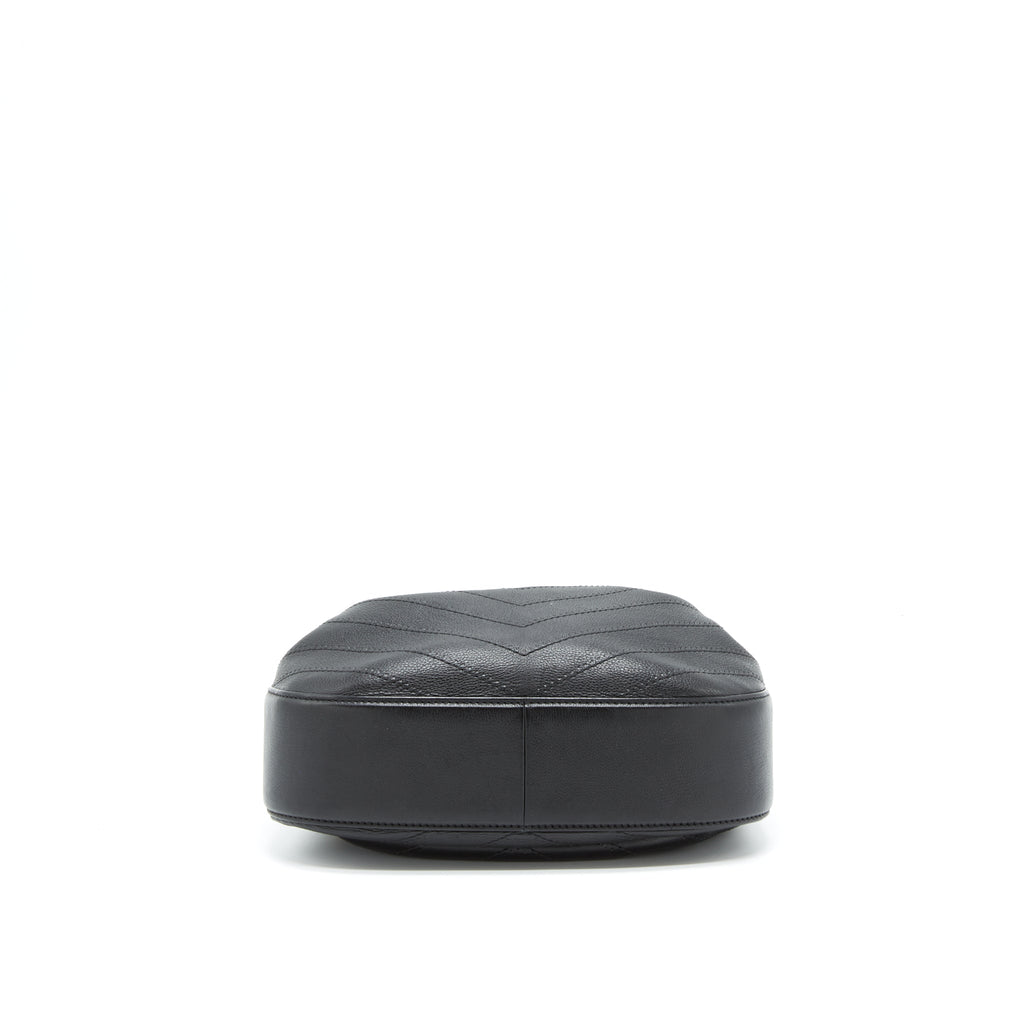 CHANEL CHEVRON BUCKET BAG GRAINED CALFSKIN BLACK GHW