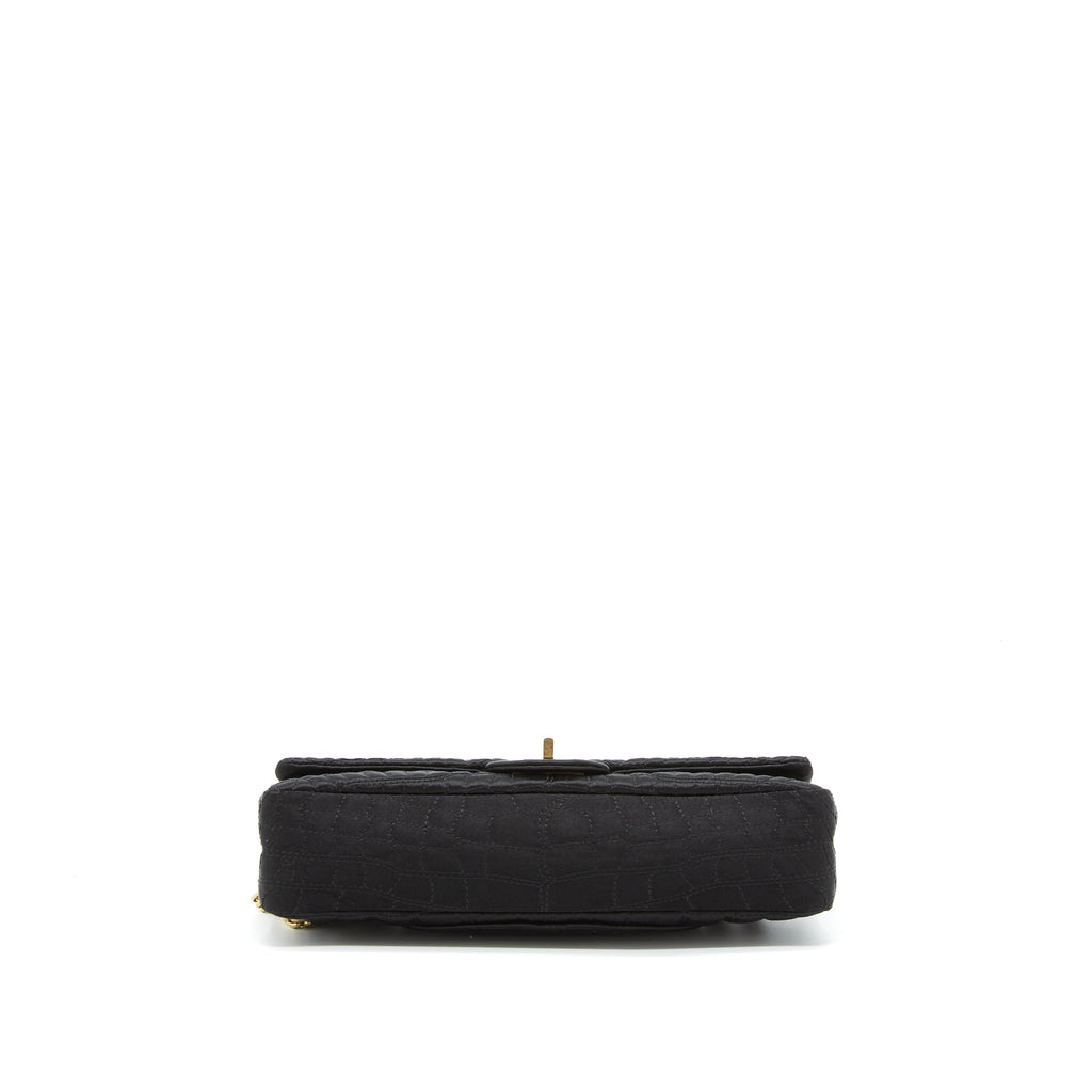 CHANEL 2.55 REISSUE FLAP BAG SATIN BLACK GHW