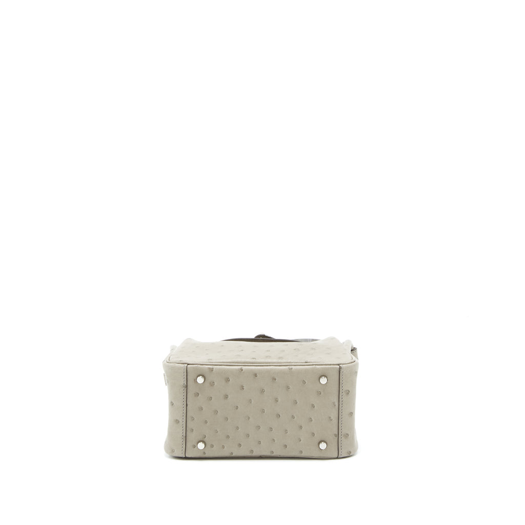 HERMES MINI LINDY OSTRICH 81 GRIS TOURTERELLE SHW