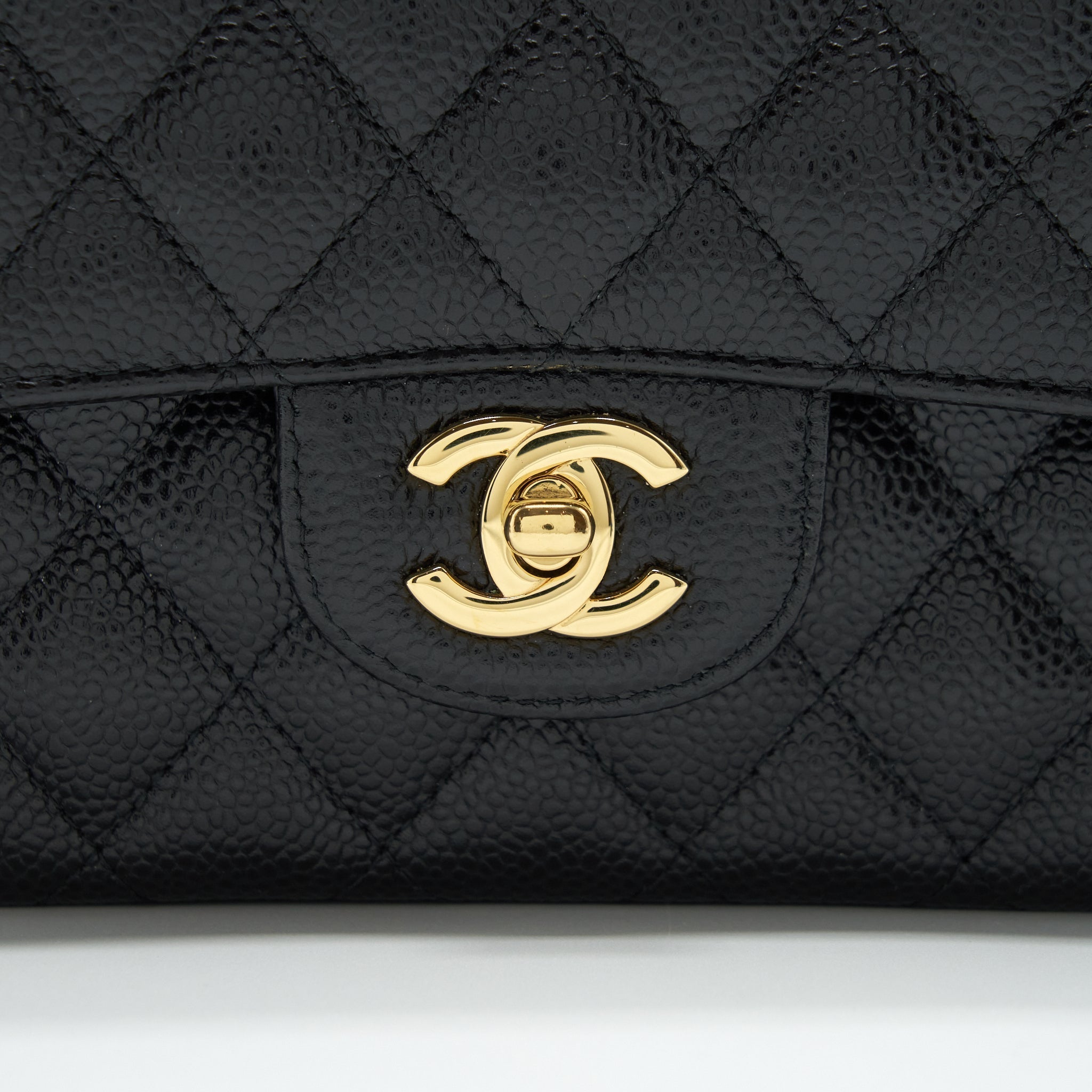 CHANEL CLASSIC DOUBLE FLAP BAG CAVIAR BLACK GHW
