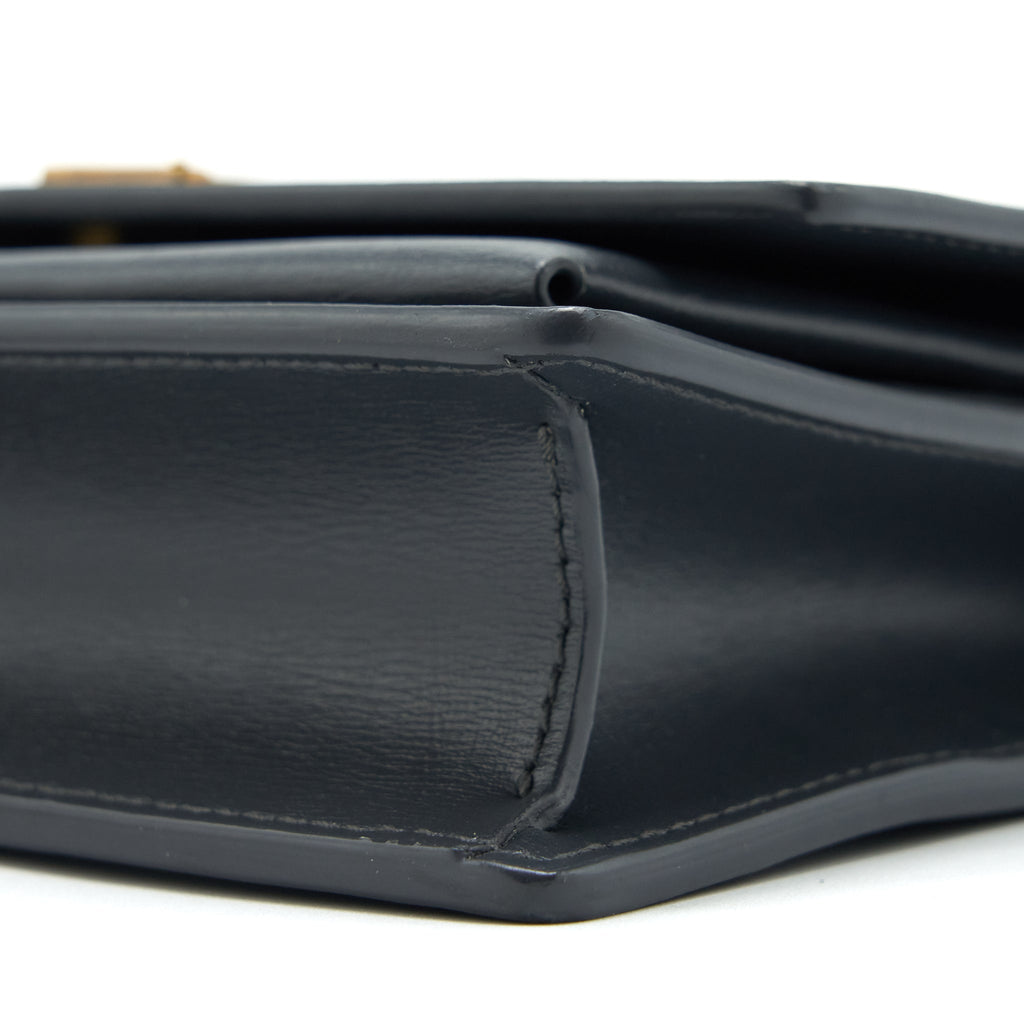 SAINT LAURENT SUNSET CHAIN WALLET CALFSKIN NOIR GHW