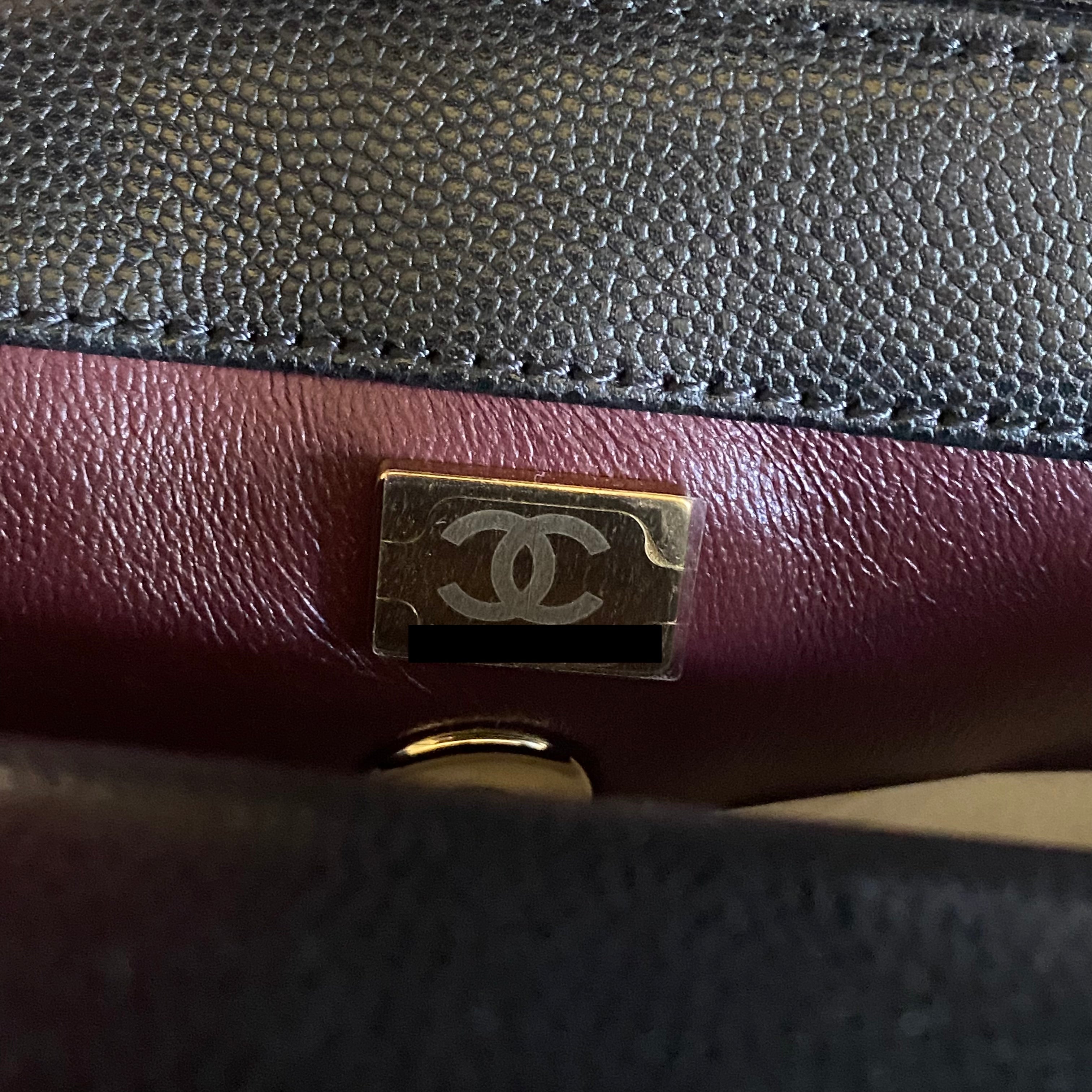 CHANEL 21K SMALL COCO HANDLE 24CM CAVIAR BLACK LGHW