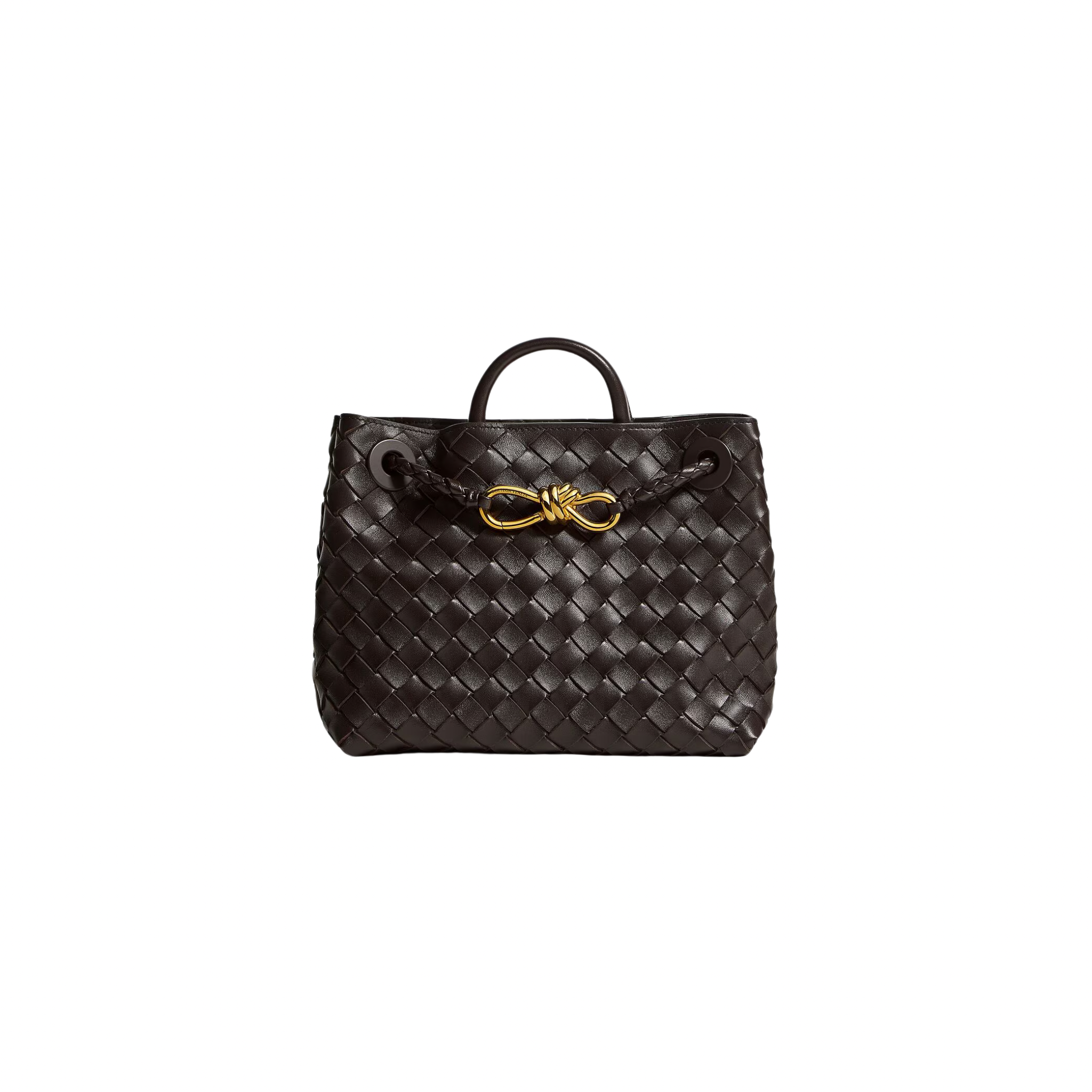 BOTTEGA VENETA SMALL ANDIAMO BAG LAMBSKIN BROWN GHW