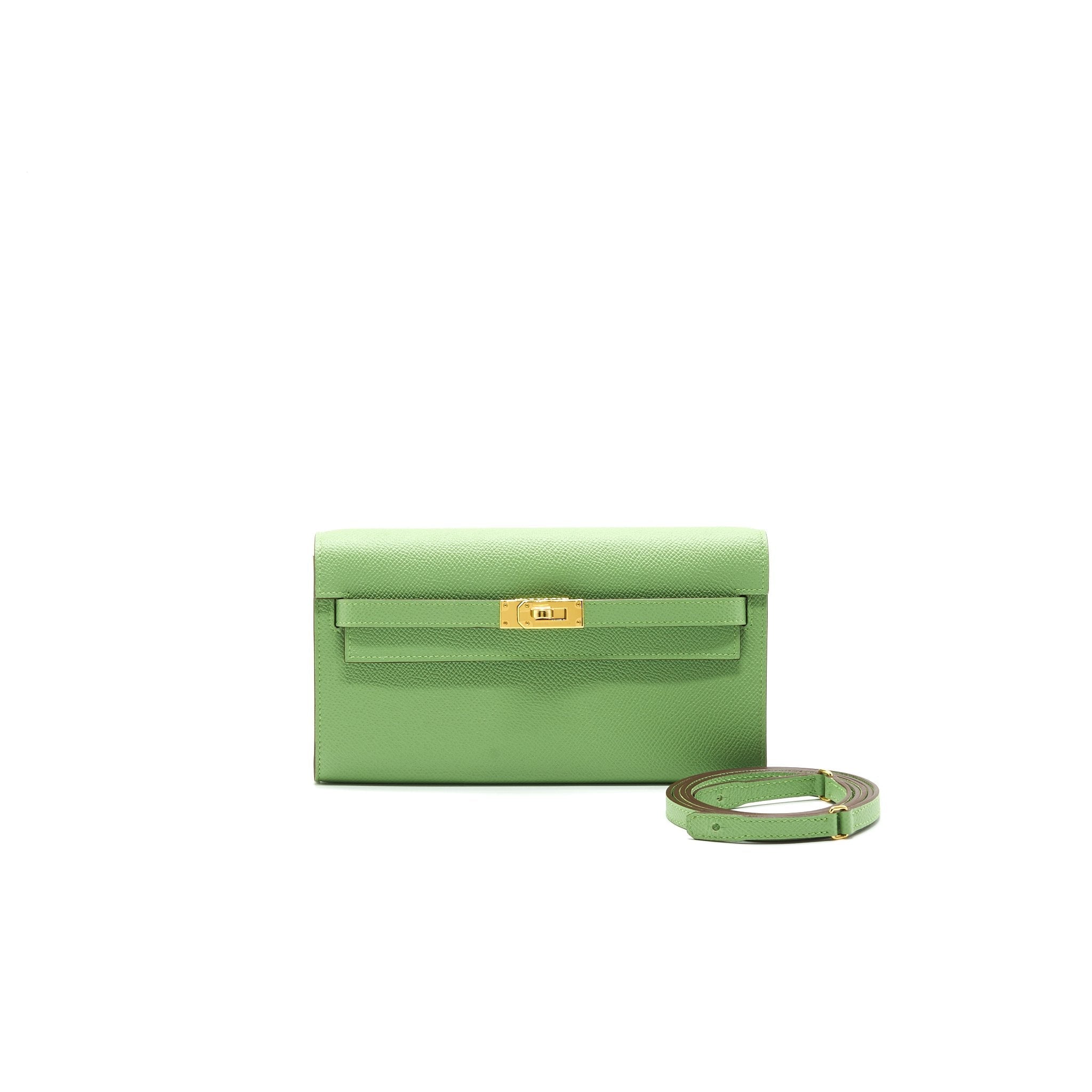 HERMES KELLY TO GO VERT CRIQUET GHW