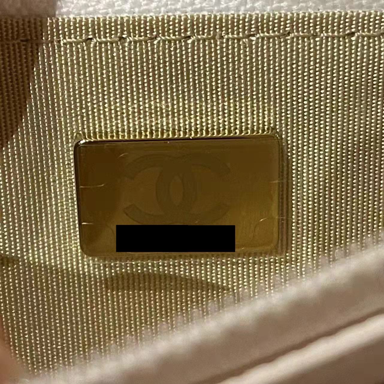 CHANEL PEARL CRUSH WALLET ON CHAIN LAMBSKIN WHITE GHW (MICROCHIP)
