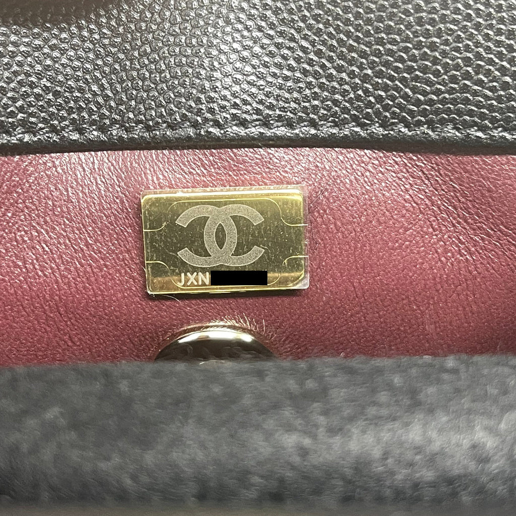 CHANEL 21K SMALL COCO HANDLE 24CM CAVIAR BLACK LGHW