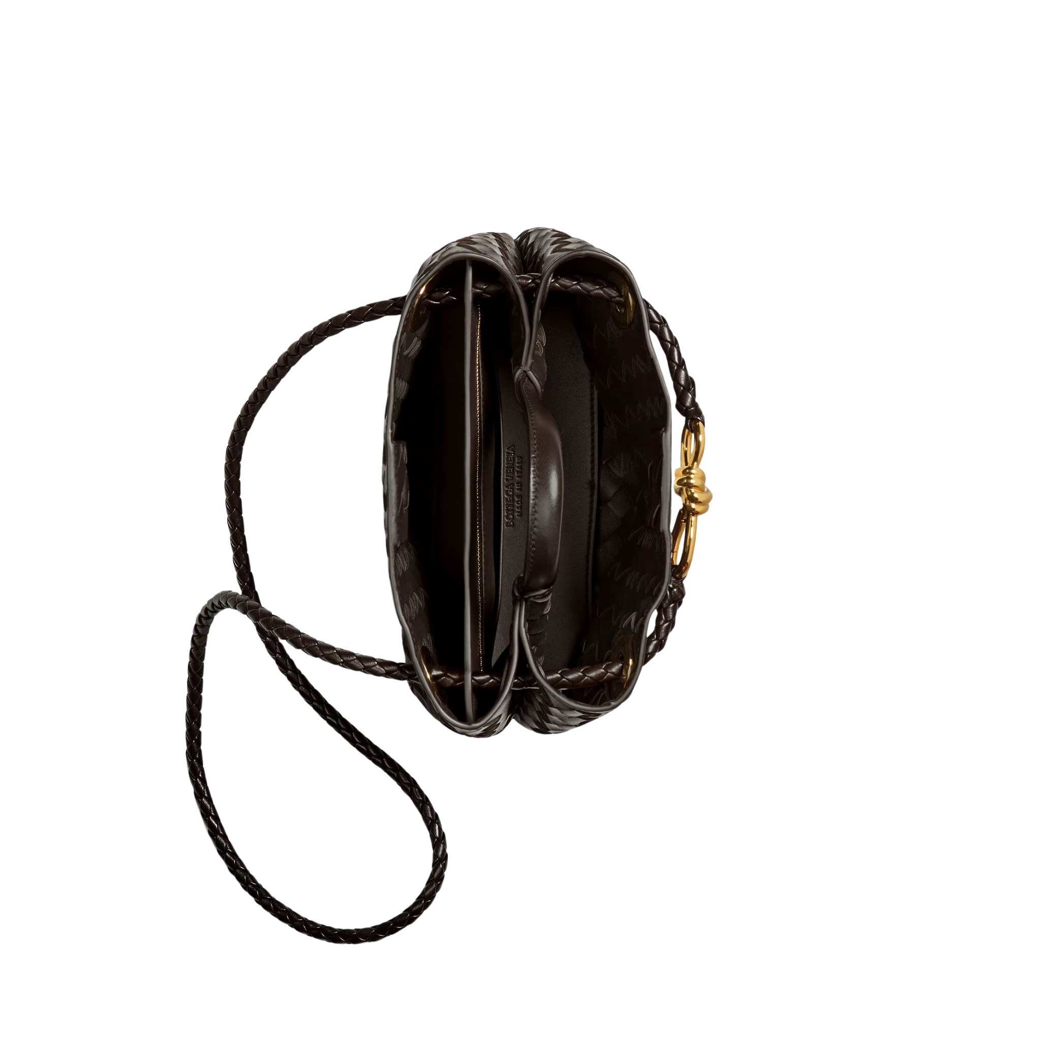 BOTTEGA VENETA SMALL ANDIAMO BAG LAMBSKIN BROWN GHW