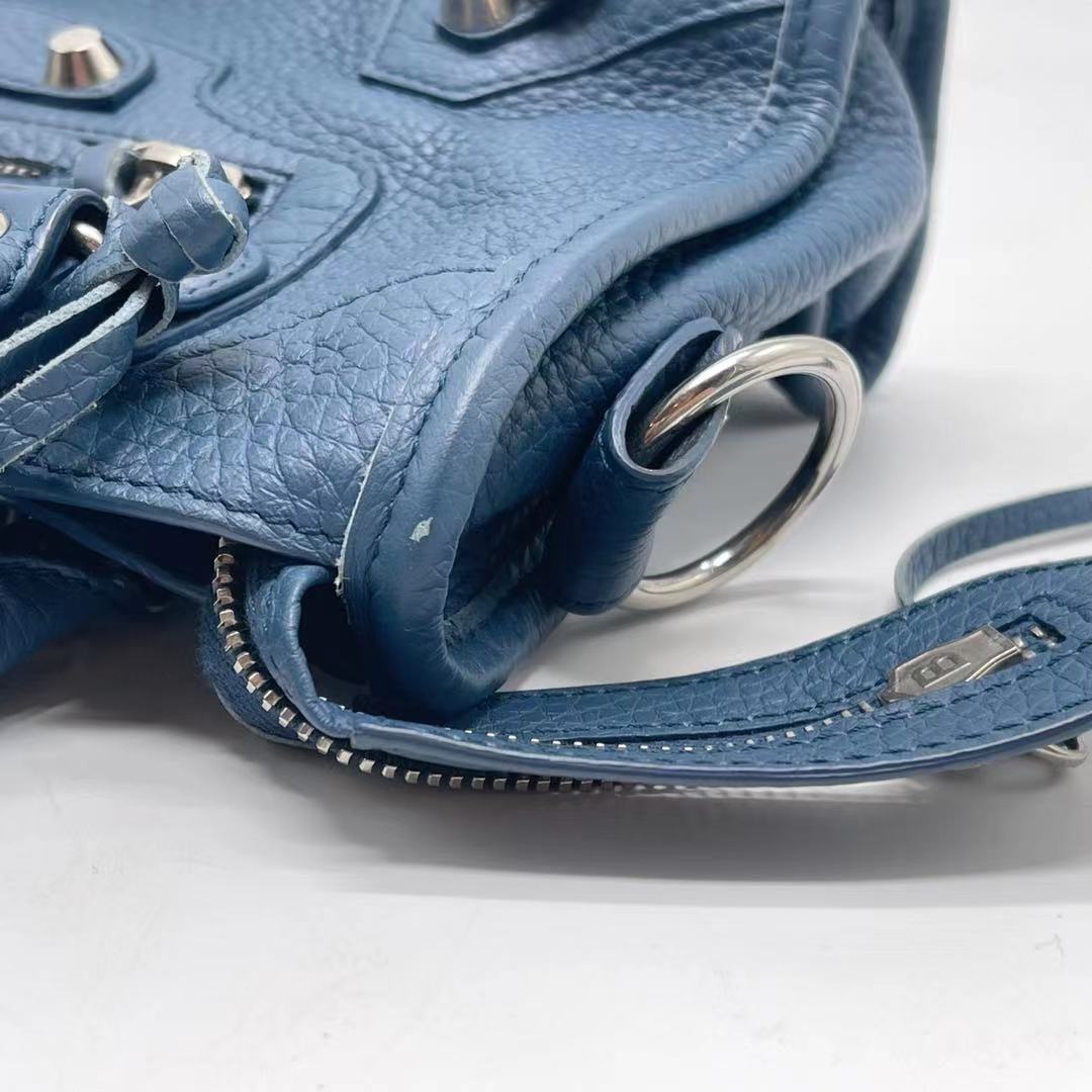 BALENCIAGA MINI CITY BAG BLUE SHW