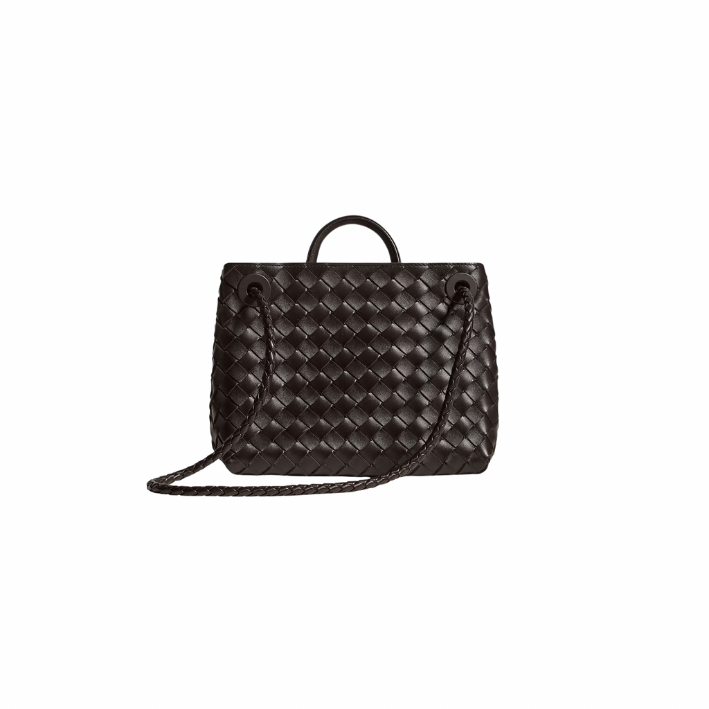BOTTEGA VENETA SMALL ANDIAMO BAG LAMBSKIN BROWN GHW