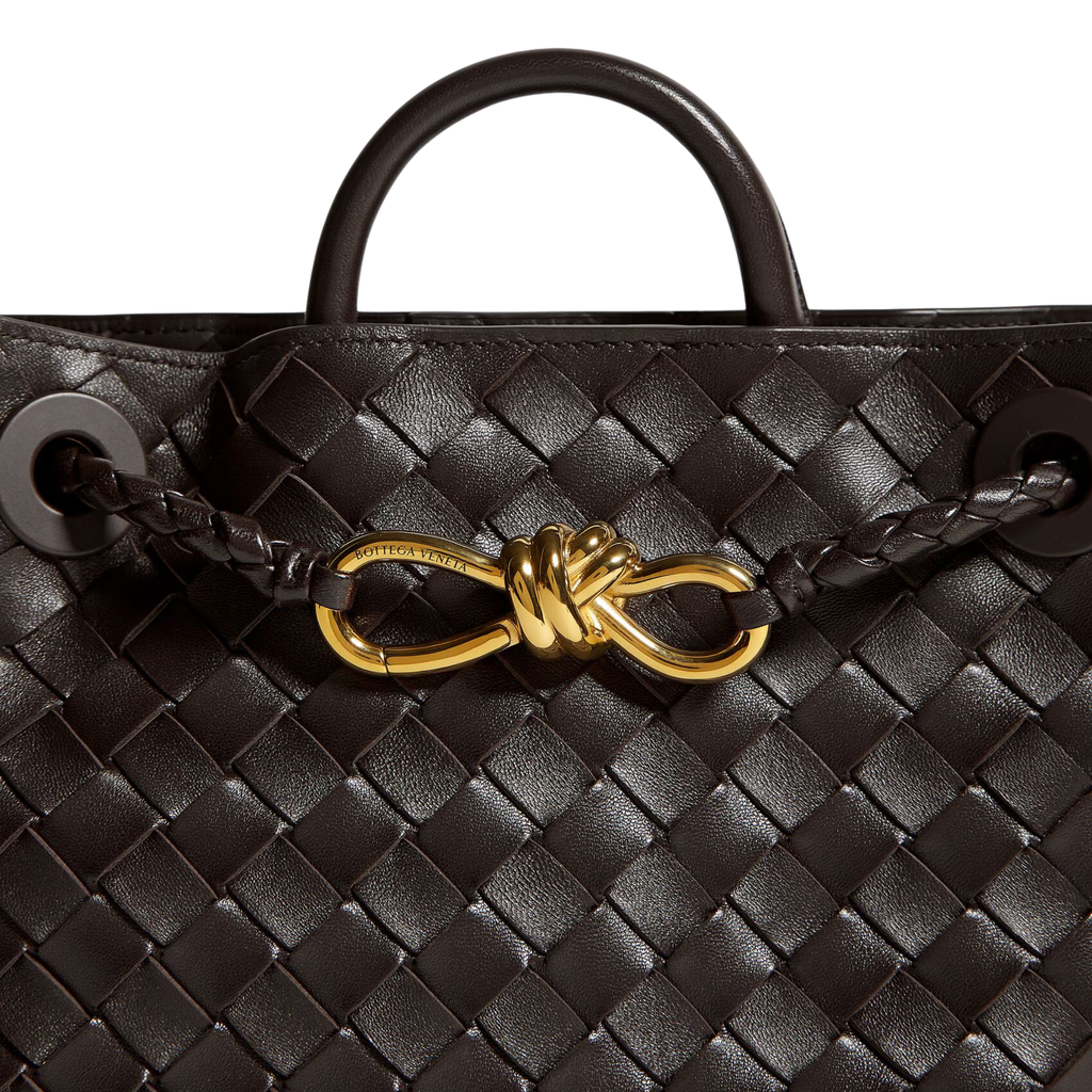 BOTTEGA VENETA SMALL ANDIAMO BAG LAMBSKIN BROWN GHW