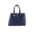 DIOR MEDIUM DIOR TOUJOURS TOTE BAG CALFSKIN NAVY BLUE LGHW