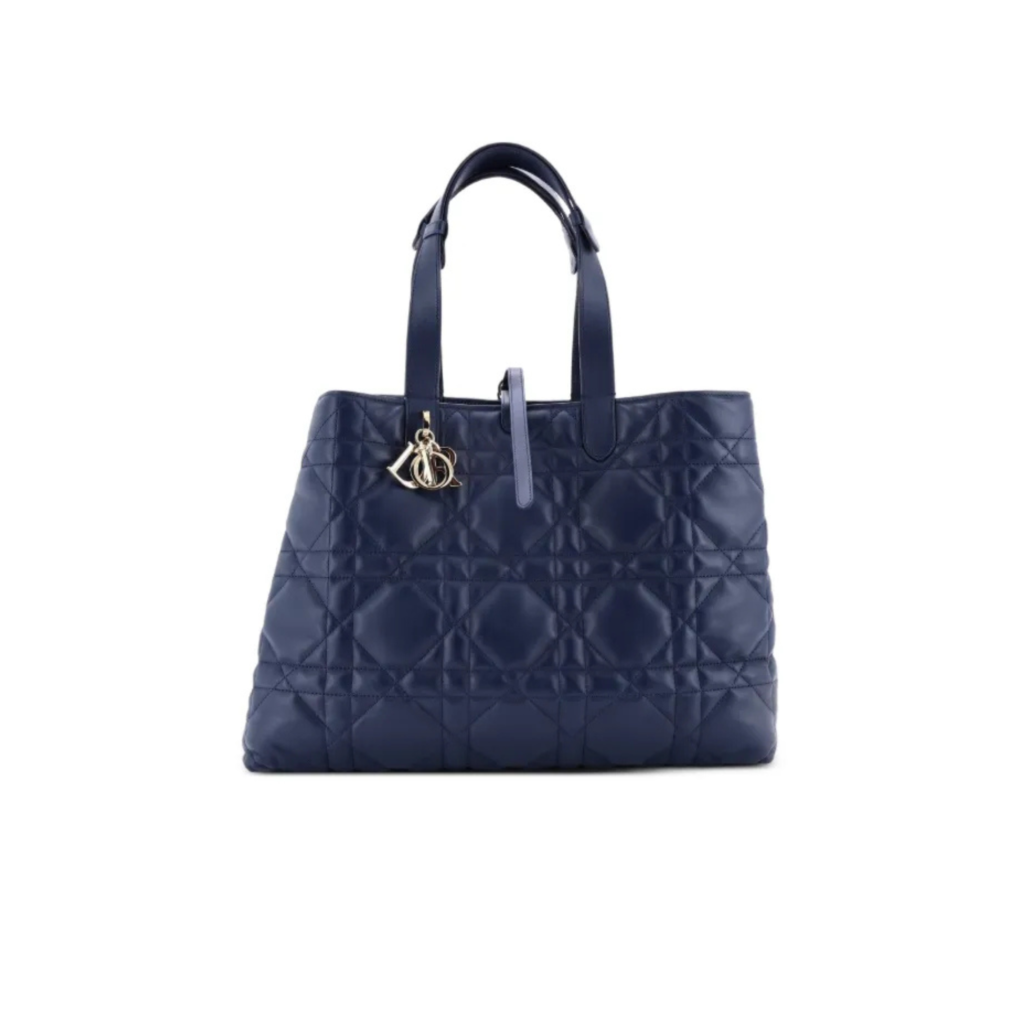 DIOR MEDIUM DIOR TOUJOURS TOTE BAG CALFSKIN NAVY BLUE LGHW
