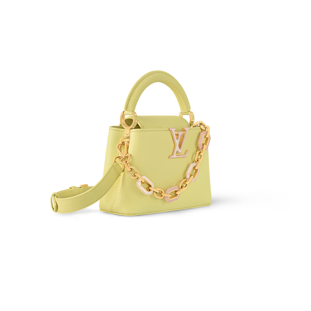 LOUIS VUITTON CAPUCINES MINI TAURILLON YELLOW GHW