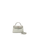 HERMES MINI KELLY II MATTE ALLIGATOR MISSISSIPPIENSIS 0W GRIS NEVE SHW