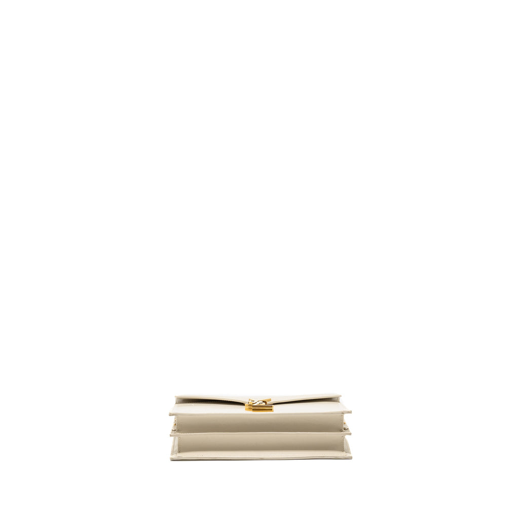 SAINT LAURENT/YSL CASSANDRA CHAIN WALLET CALFSKIN WHITE GHW