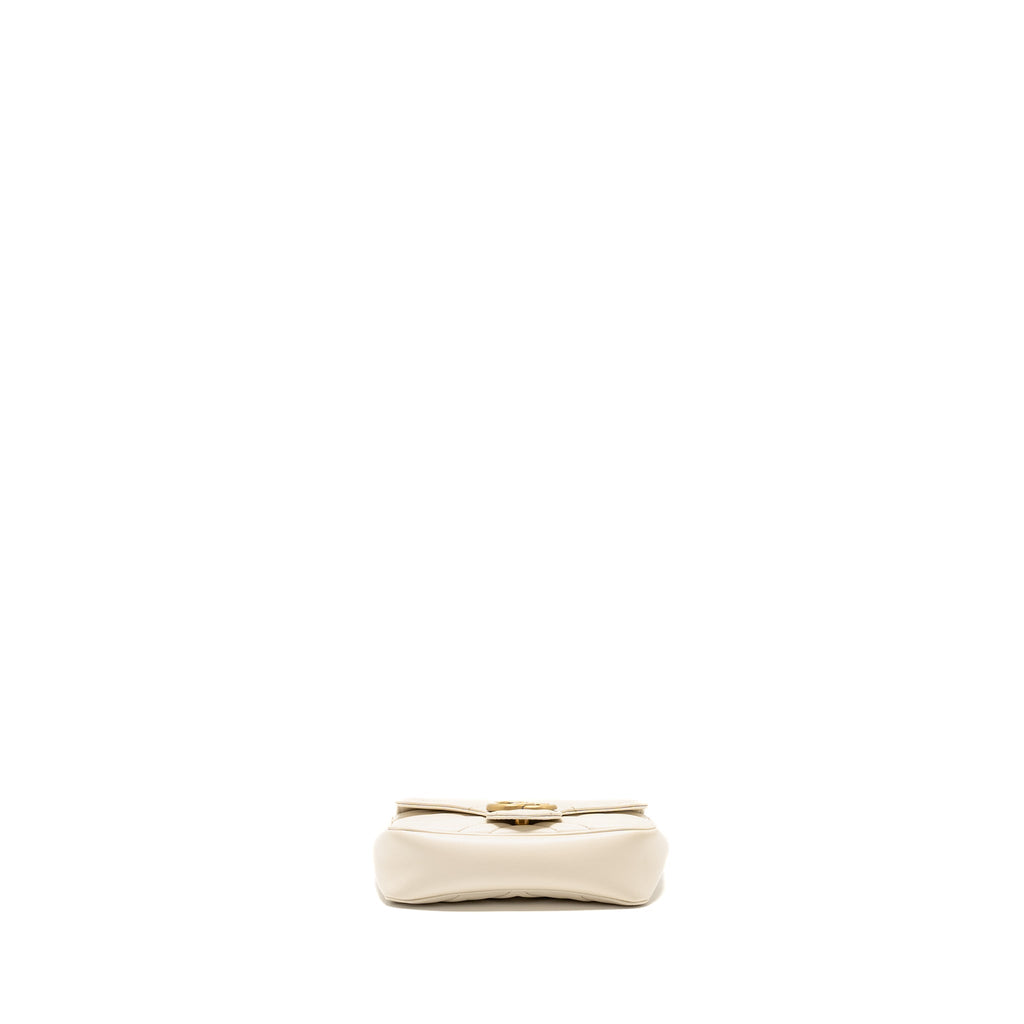 GUCCI GG MARMONT SUPER MINI CALFSKIN WHITE GHW