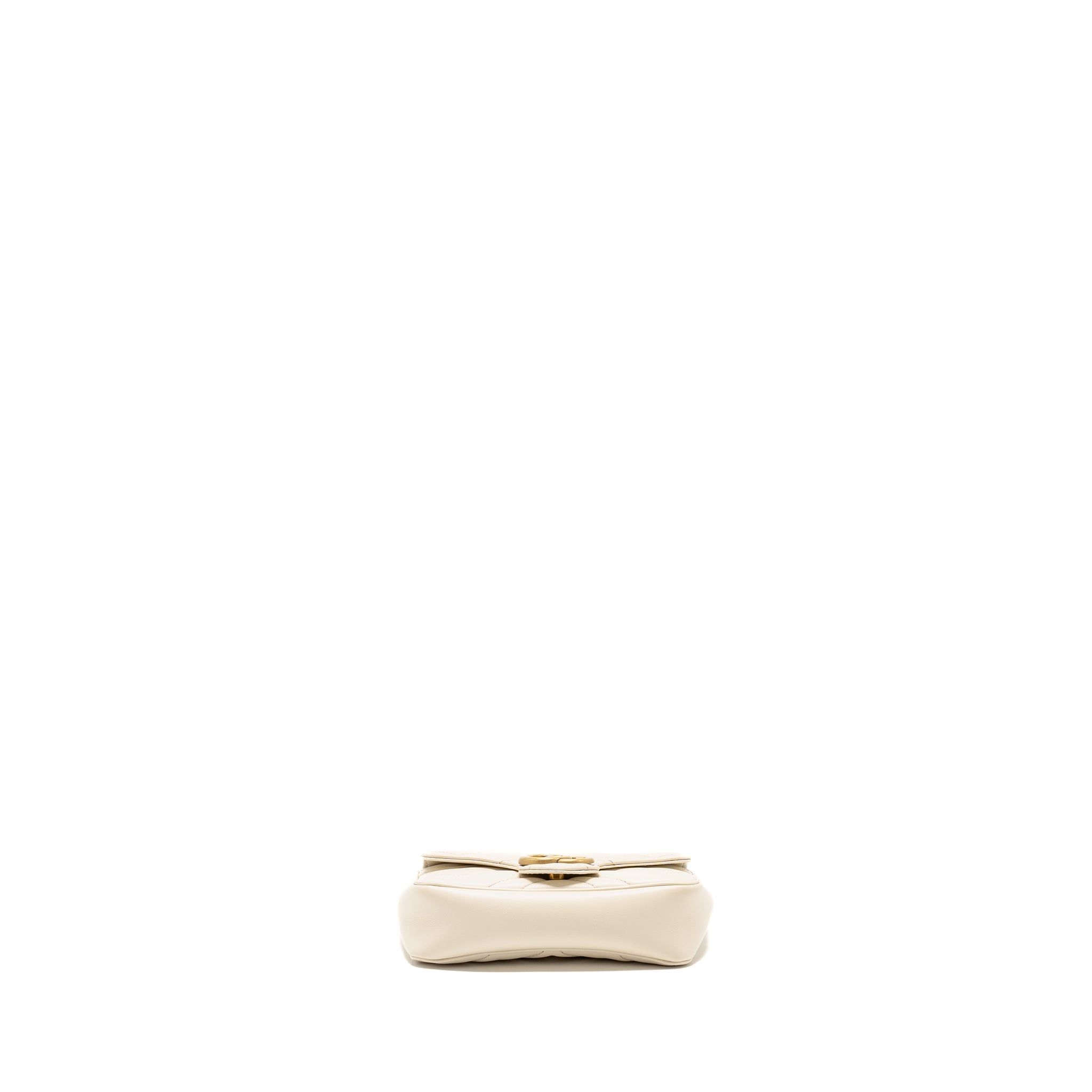 GUCCI GG MARMONT SUPER MINI CALFSKIN WHITE GHW