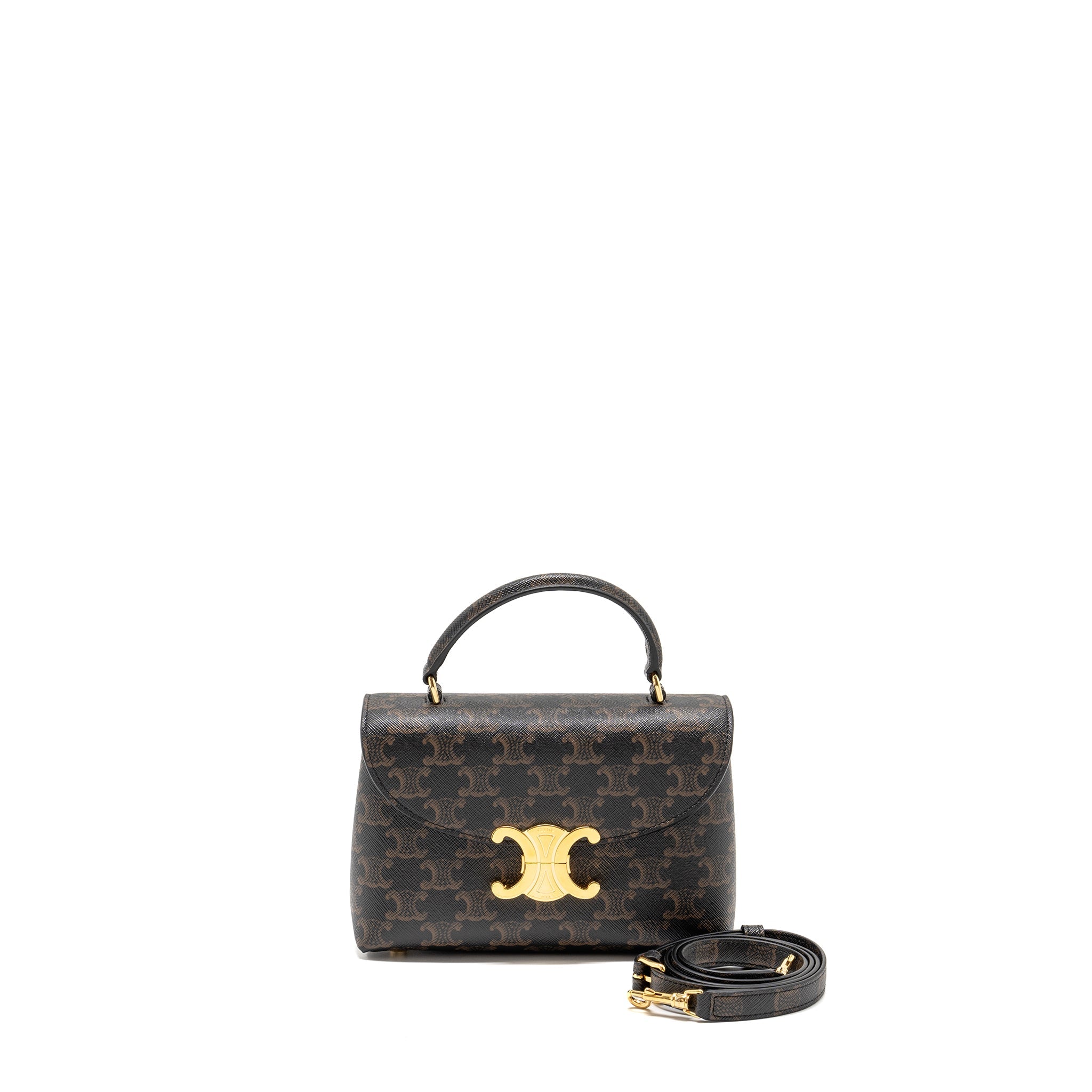 CELINE TEEN NINO BAG TRIOMPHE CANVAS TAN GHW