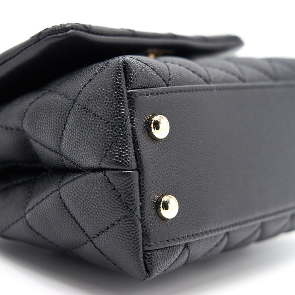 CHANEL EXTRA MINI COCO HANDLE FLAP BAG BLACK LGHW
