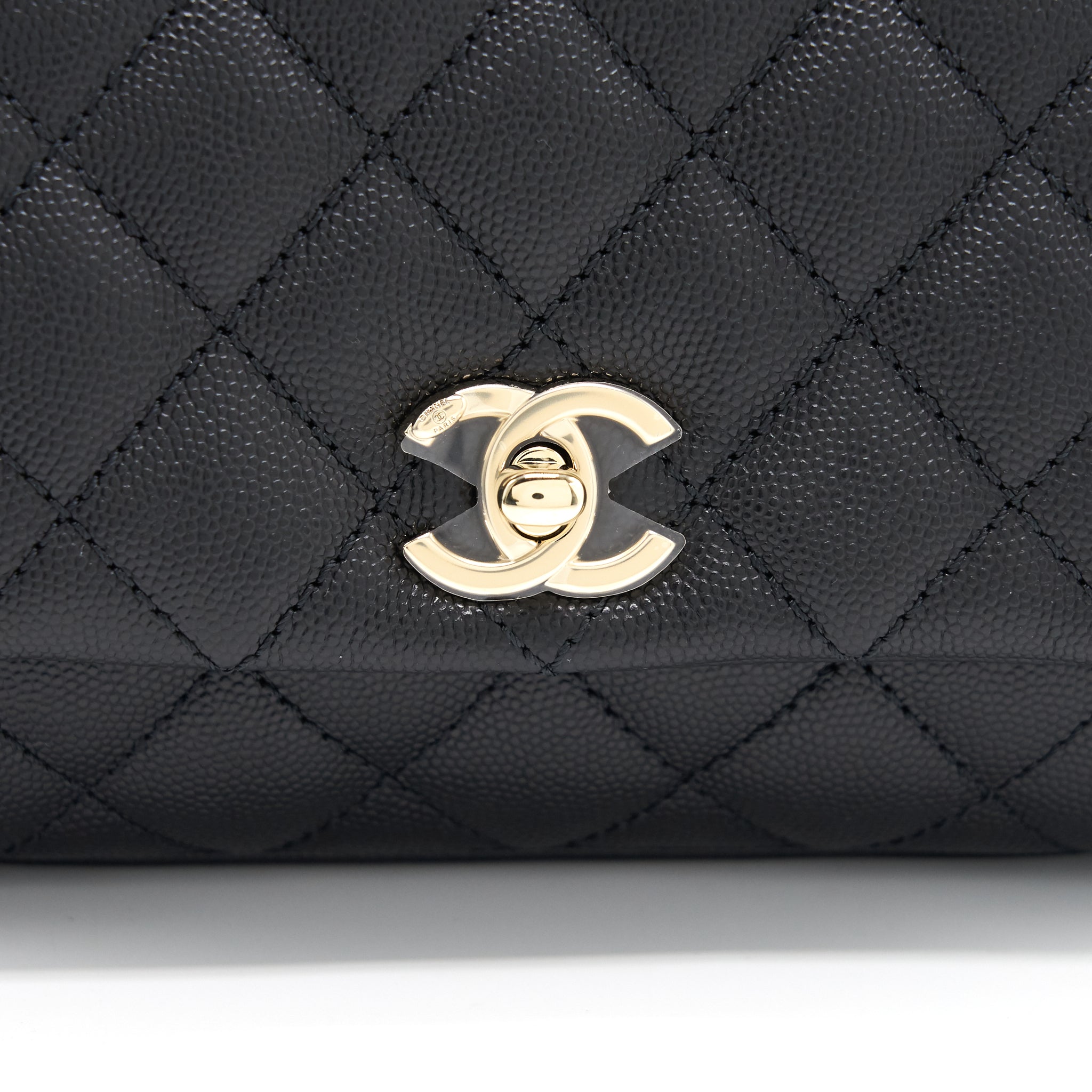 CHANEL EXTRA MINI COCO HANDLE FLAP BAG BLACK LGHW