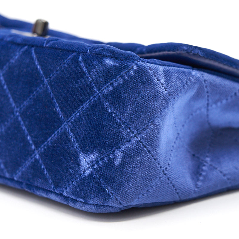 CHANEL VELVET RECTANGULAR MINI FLAP BAG