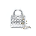 DIOR SMALL LILY TOTE SILVER LAMBSKIN GHW