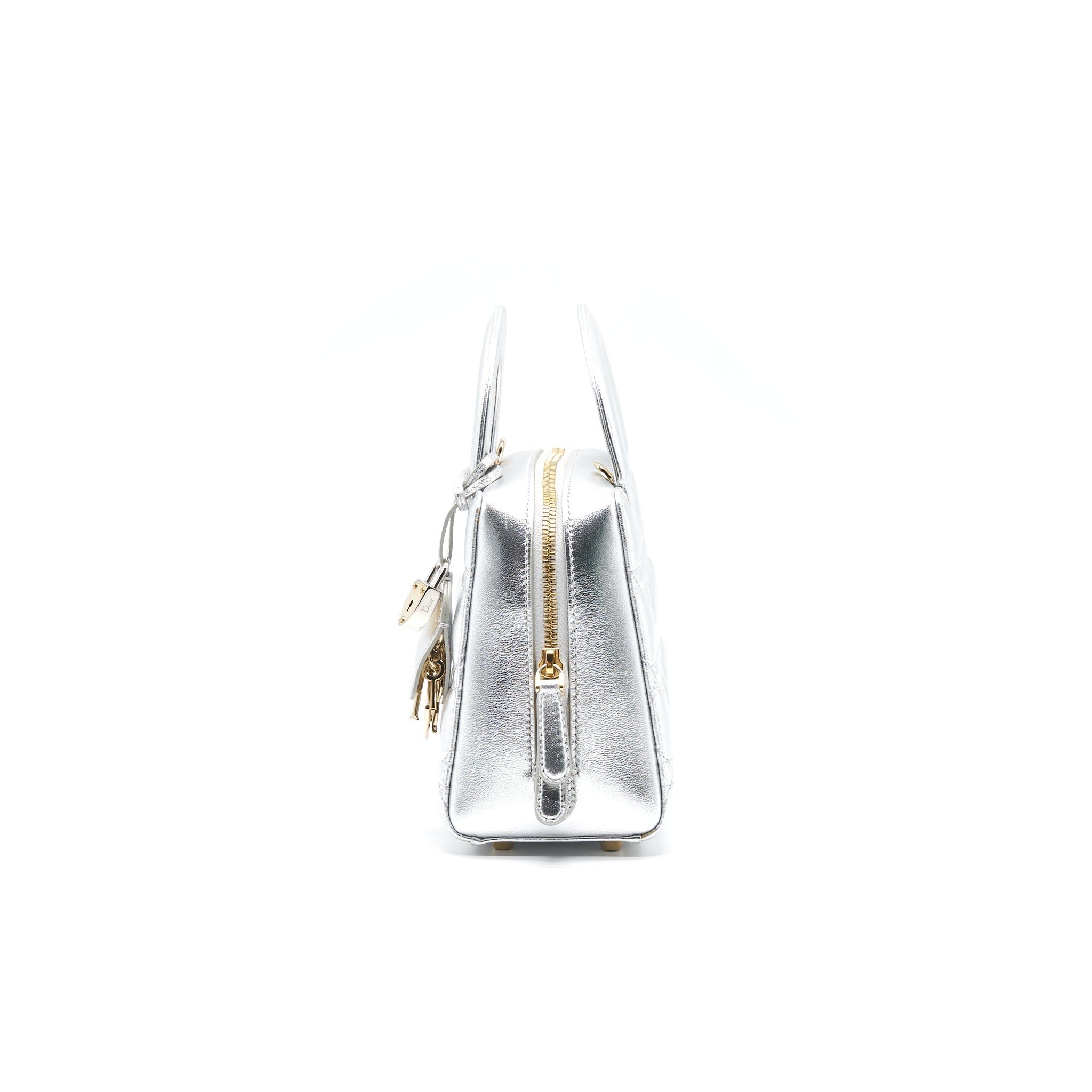 DIOR SMALL LILY TOTE SILVER LAMBSKIN GHW