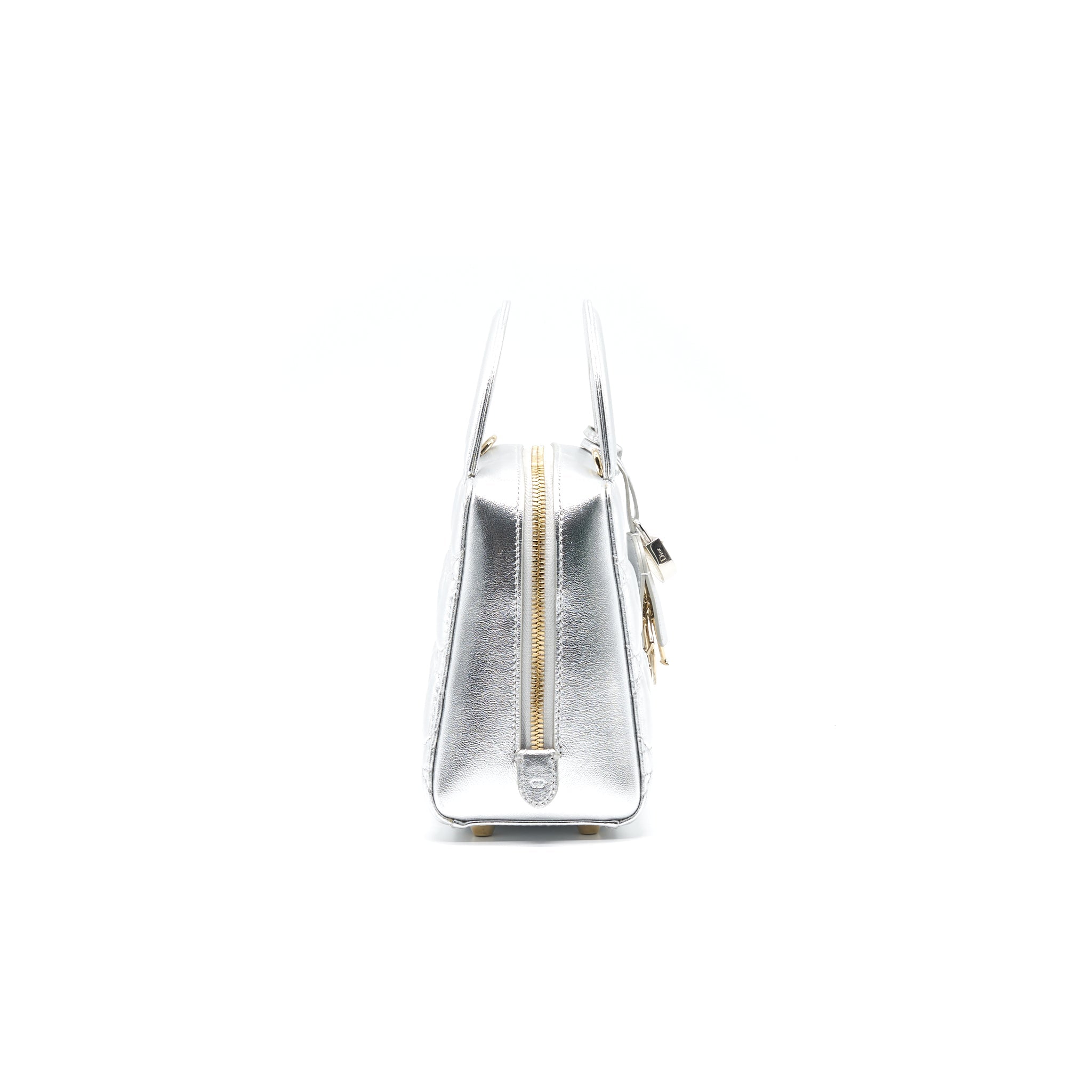DIOR SMALL LILY TOTE SILVER LAMBSKIN GHW