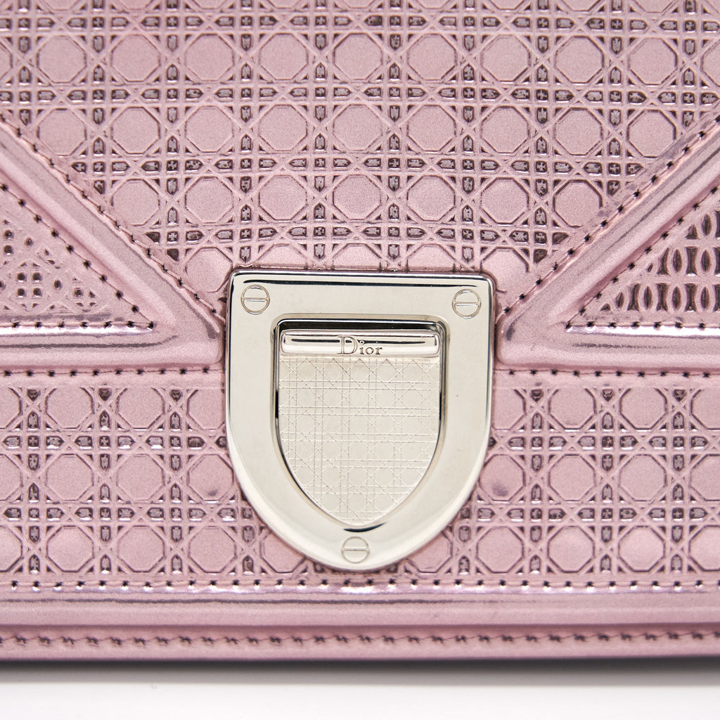 DIOR DIORAMA SMALL METALLIC PINK SHW