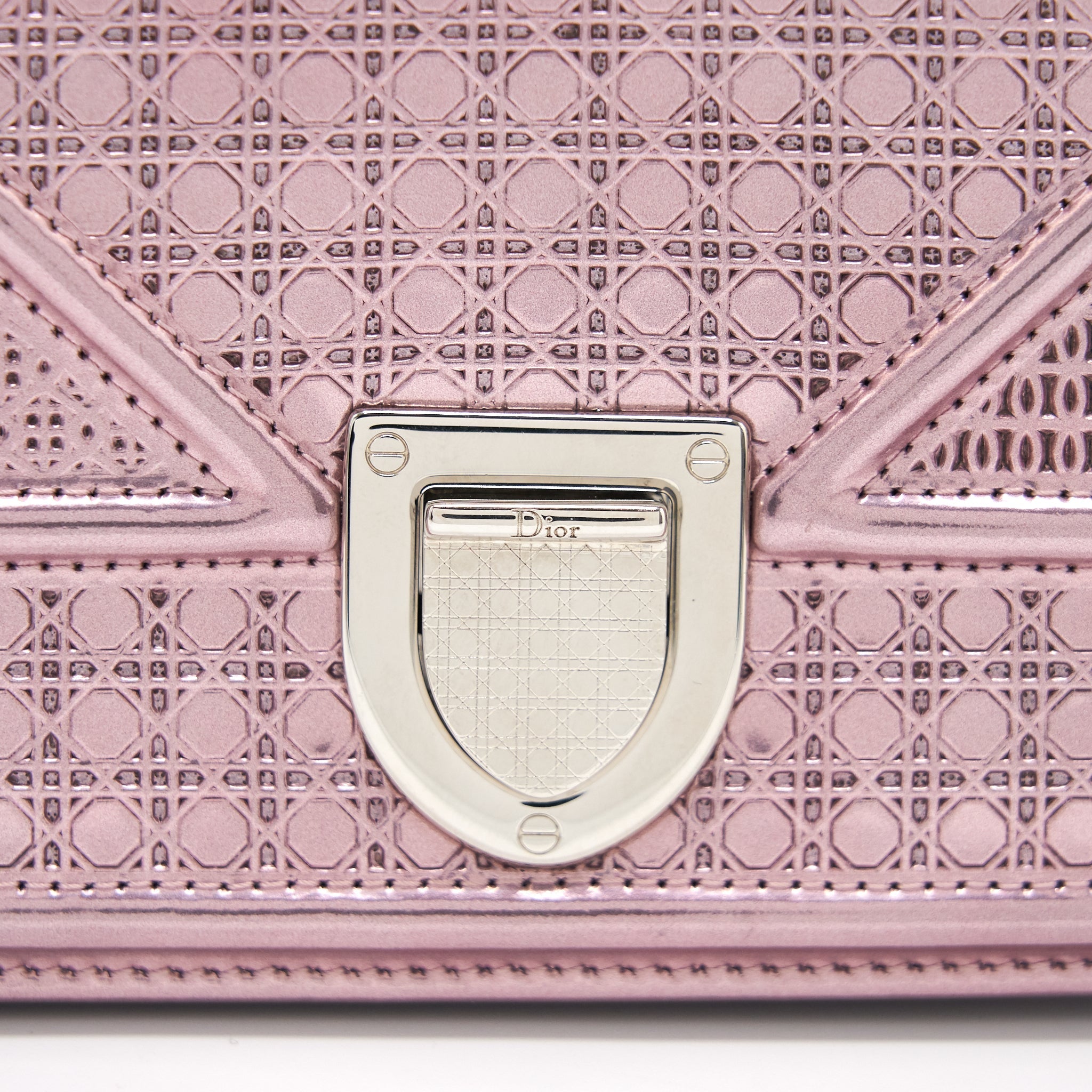 DIOR DIORAMA SMALL METALLIC PINK SHW