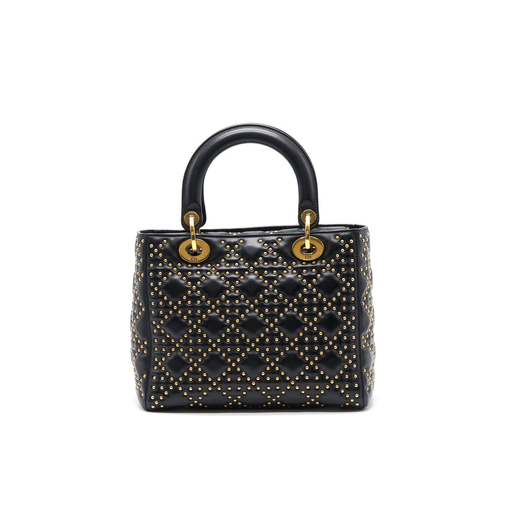 DIOR SUPPLE LADY DIOR STUDDED TOTE BAG