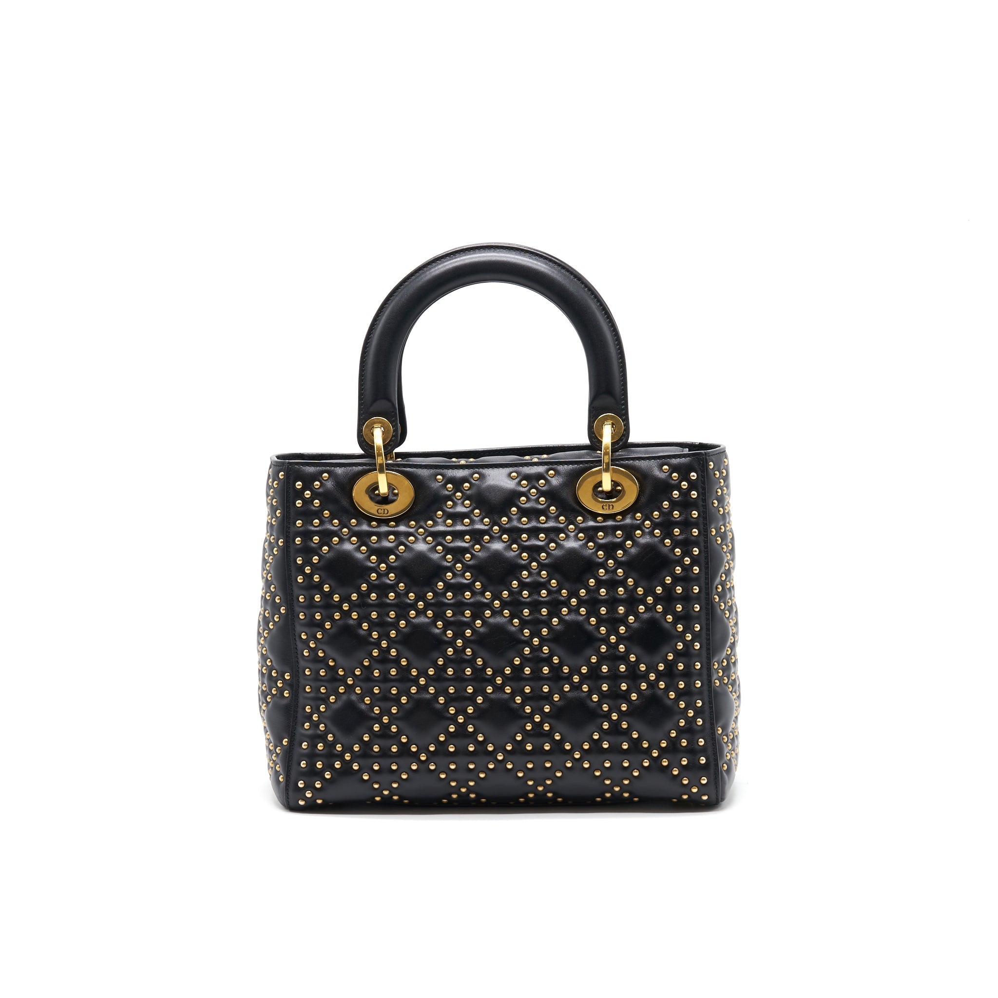 DIOR SUPPLE LADY DIOR STUDDED TOTE BAG