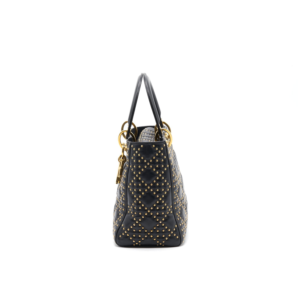 DIOR SUPPLE LADY DIOR STUDDED TOTE BAG