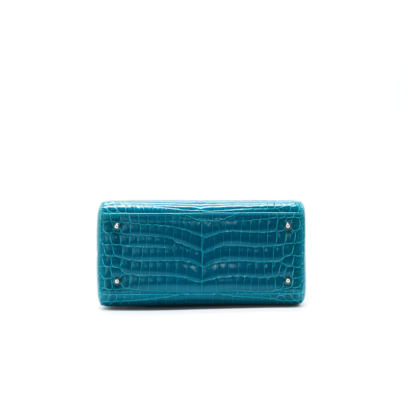 DIOR ALLIGATOR MEDIUM TURQUOISE LADY DIOR TOTE