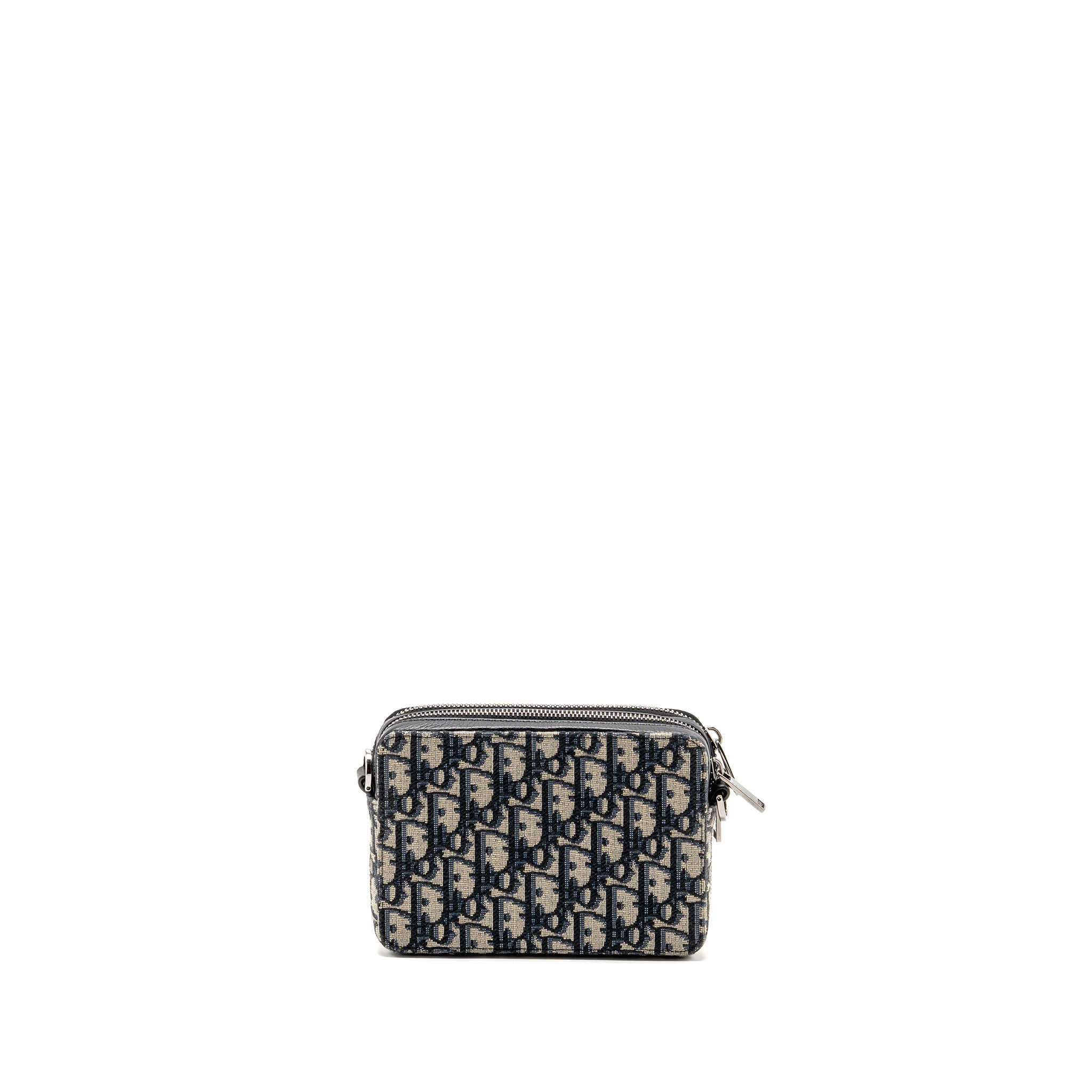 DIOR WALLET ON STRAP OBLIQUE JACQUARD CANVAS/LEATHER BLUE SHW