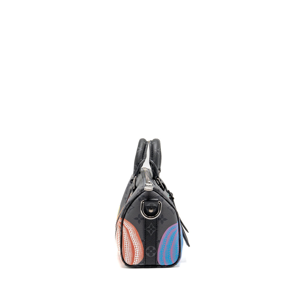 LOUIS VUITTON X YAYOI KUSAMA KEEPALL BANDOULIERE 25 PUMPKIN MULTICOLOURED MONOGRAM CANVAS SHW