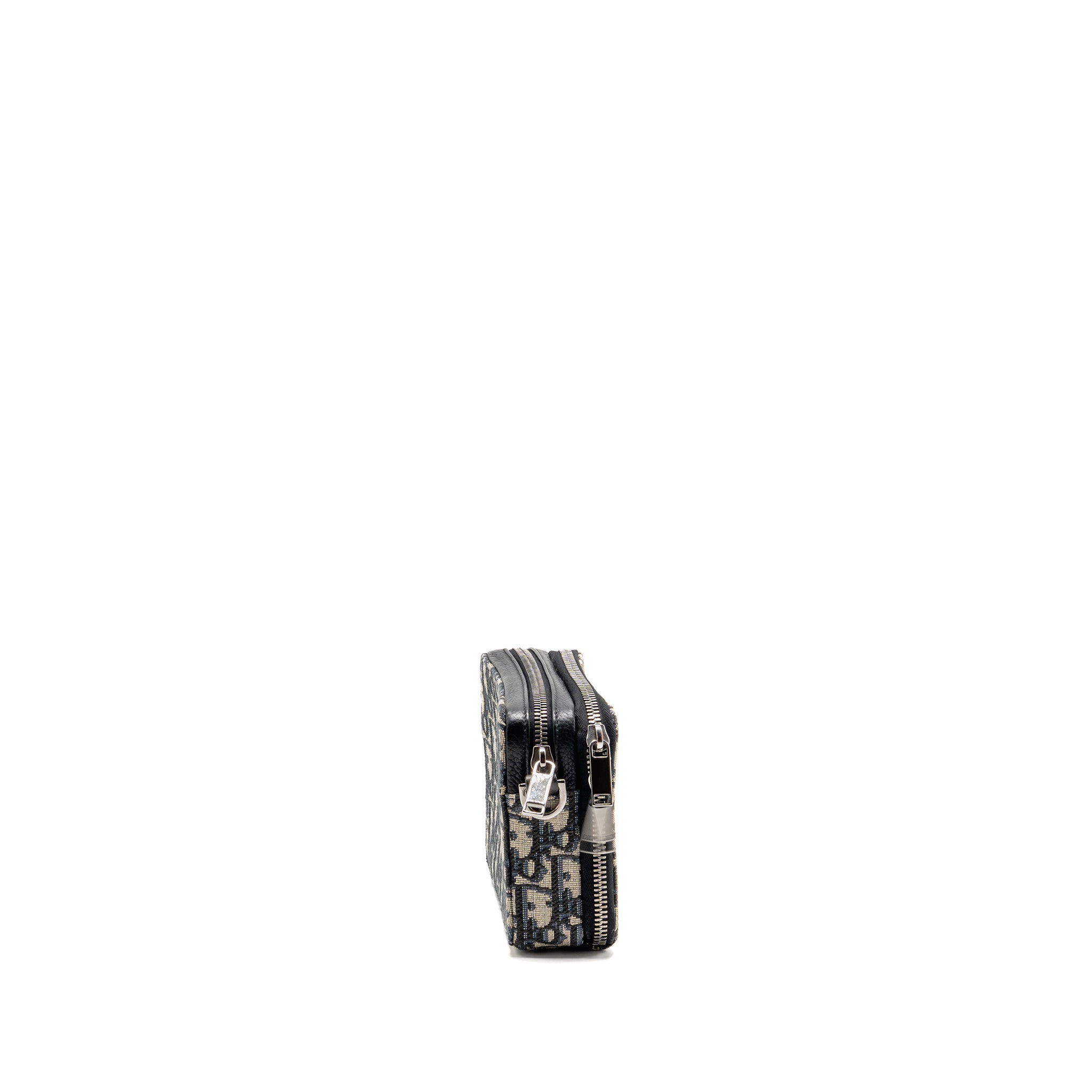 DIOR WALLET ON STRAP OBLIQUE JACQUARD CANVAS/LEATHER BLUE SHW