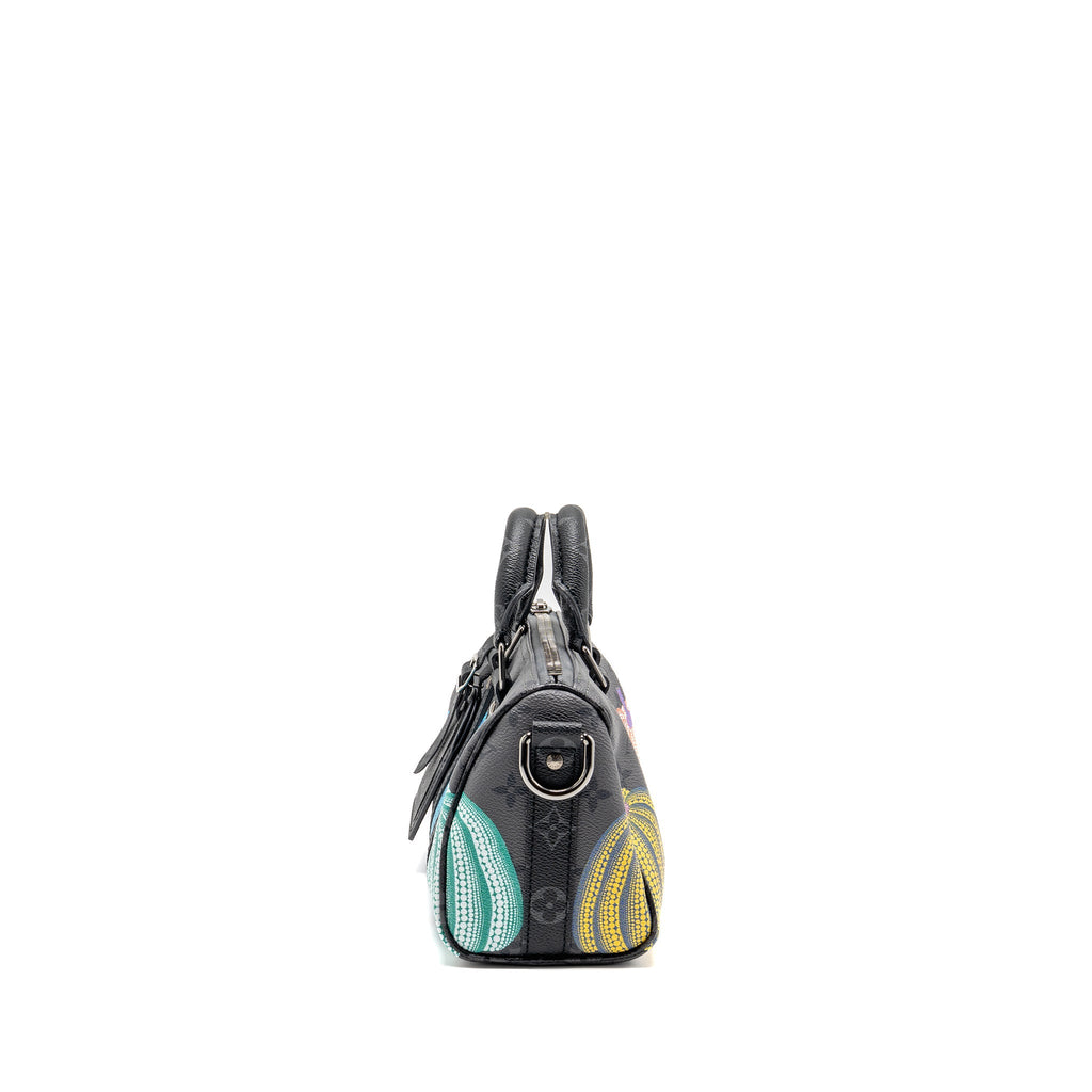 LOUIS VUITTON X YAYOI KUSAMA KEEPALL BANDOULIERE 25 PUMPKIN MULTICOLOURED MONOGRAM CANVAS SHW